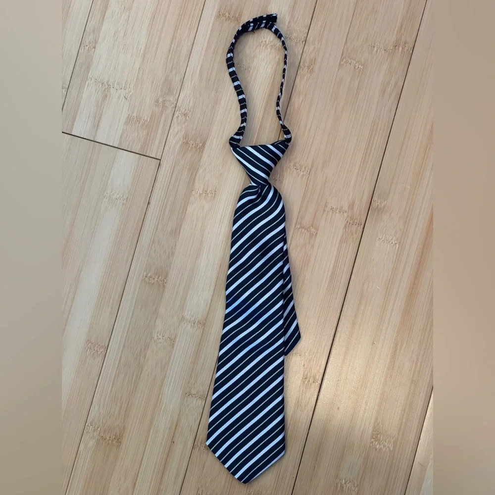 LIKE NEW! Janie and Jack Toddler/Kids Striped Dress Tie Navy Green OS